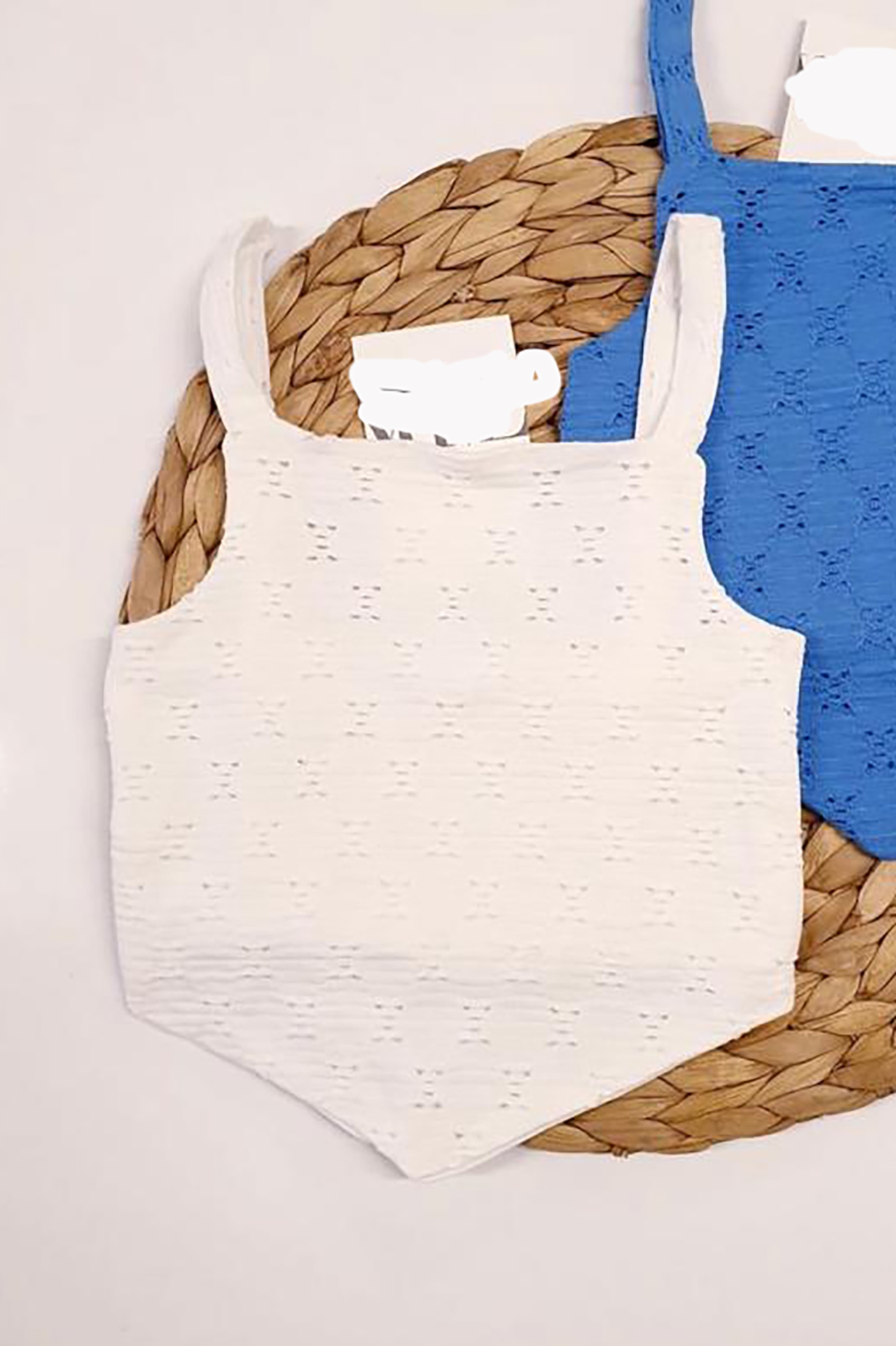 Kız Çocuk Beyaz Askılı Crop Bluz 5-13 yaş
